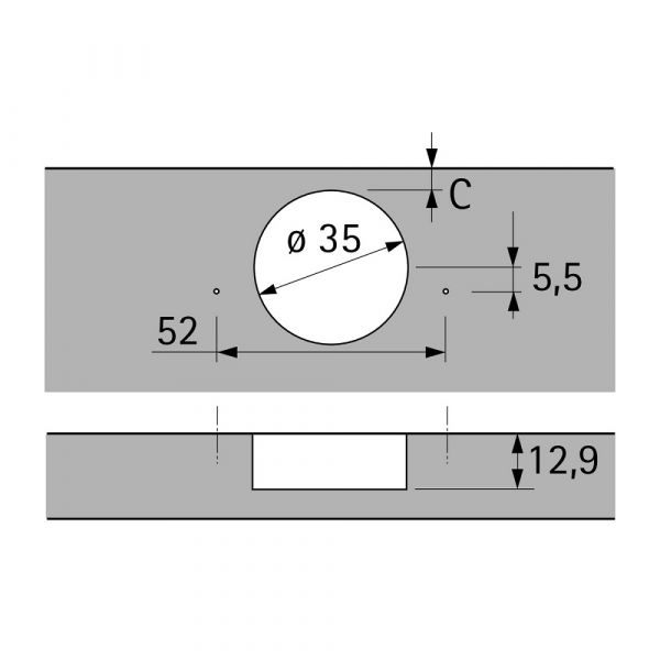 ​  Hettich - Sensys Thick Door Hinge 95° - With Integrated Silent System + Cross Mounting Plate